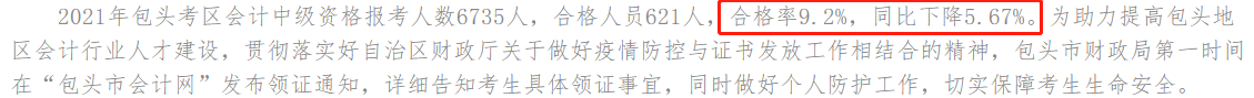 一地官宣2021年中級會計考試合格率！這三大原因正影響你拿證兒！