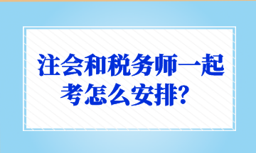 注會(huì)和稅務(wù)師一起考怎么安排？