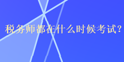 稅務(wù)師都在什么時(shí)候考試？