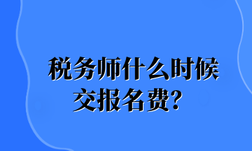 稅務(wù)師什么時(shí)候 交報(bào)名費(fèi)？