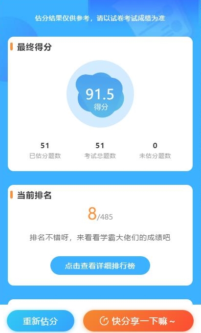 什么？！有人預知了2022中級會計考試成績？來在線估分呀！