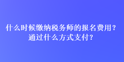 什么時(shí)候繳納稅務(wù)師的報(bào)名費(fèi)用？通過(guò)什么方式支付？