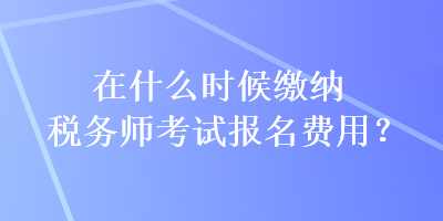 在什么時候繳納稅務(wù)師考試報名費用？