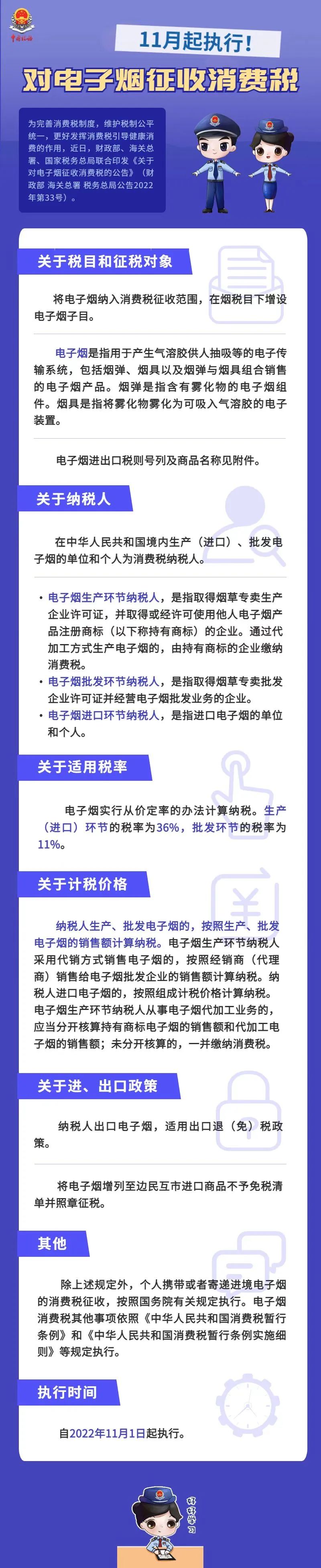 11月起執(zhí)行！對電子煙征收消費稅