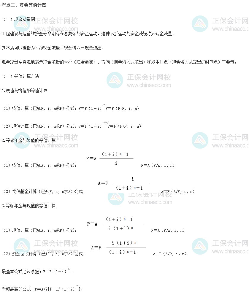 中級經(jīng)濟師《建筑與房地產(chǎn)》重要考點精選：資金等值計算
