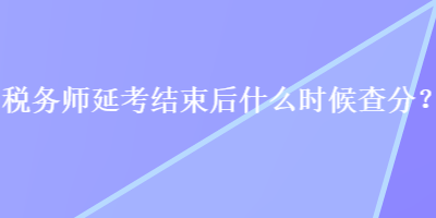 稅務(wù)師延考結(jié)束后什么時(shí)候查分？