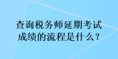 查詢稅務(wù)師延期考試成績(jī)的流程是什么？