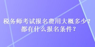 稅務(wù)師考試報名費(fèi)用大概多少？都有什么報名條件？
