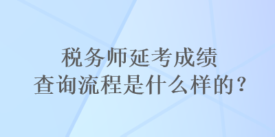 稅務(wù)師延考成績(jī)查詢流程是什么樣的？