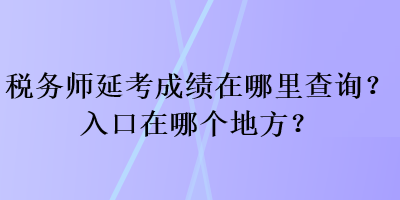 稅務(wù)師延考成績在哪里查詢？入口在哪個地方？