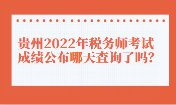貴州2022年稅務(wù)師考試成績(jī)公布哪天查詢(xún)了嗎？