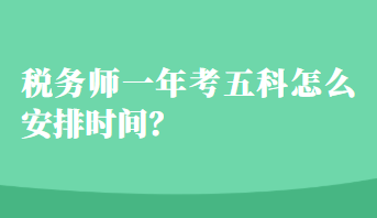 稅務(wù)師一年考五科怎么安排時(shí)間？