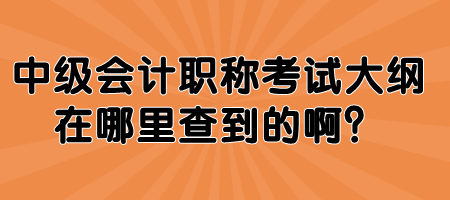 中級(jí)會(huì)計(jì)職稱(chēng)考試大綱在哪里查到的??？