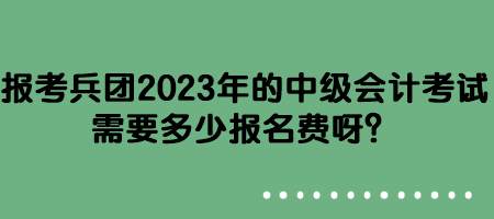 報(bào)考兵團(tuán)2023年的中級(jí)會(huì)計(jì)考試需要多少報(bào)名費(fèi)呀？