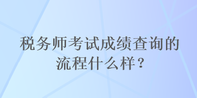 稅務(wù)師考試成績(jī)查詢的流程什么樣？