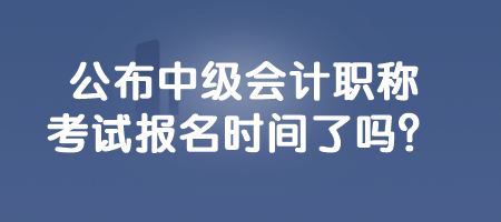 公布中級(jí)會(huì)計(jì)職稱(chēng)考試報(bào)名時(shí)間了嗎？