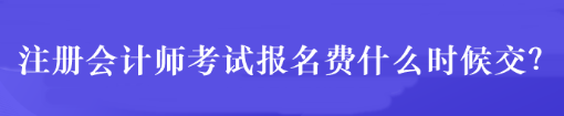 注冊會計師考試報名費什么時候交？