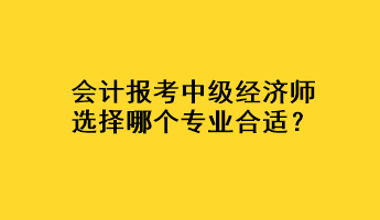 會計報考中級經(jīng)濟師選擇哪個專業(yè)合適？