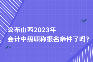 公布山西2023年會(huì)計(jì)中級(jí)職稱報(bào)名條件了嗎？