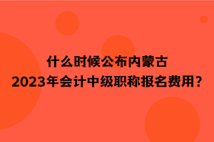什么時(shí)候公布內(nèi)蒙古2023年會(huì)計(jì)中級(jí)職稱報(bào)名費(fèi)用？