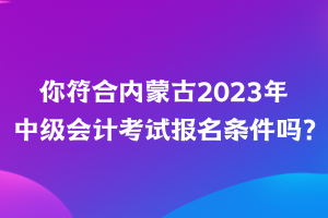 你符合內(nèi)蒙古2023年中級會計考試報名條件嗎？