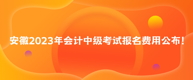 安徽2023年會計中級考試報名費用公布！