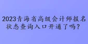 2023青海省高級會計師報名狀態(tài)查詢入口開通了嗎？