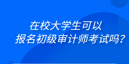 在校大學(xué)生可以報名初級審計師考試嗎？