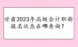 甘肅2023年高級(jí)會(huì)計(jì)職稱報(bào)名狀態(tài)在哪查詢？