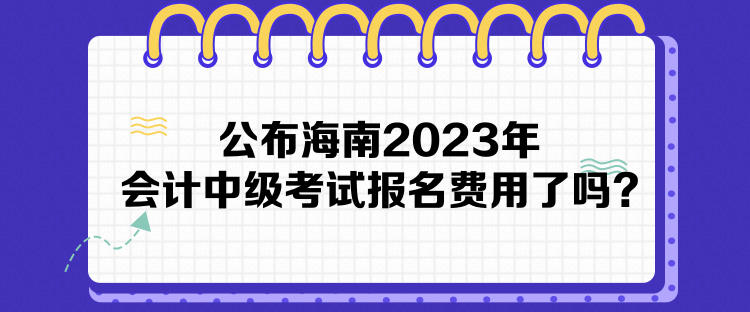 公布海南2023年會計中級考試報名費用了嗎？