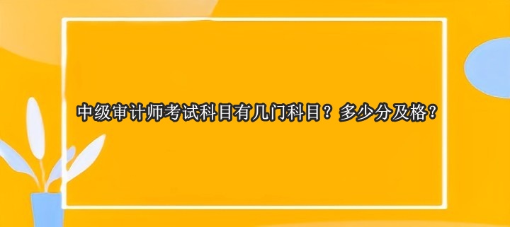 中級審計師考試科目有幾門科目？多少分及格？