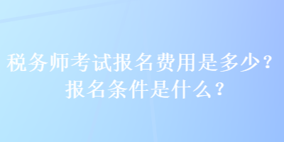 稅務師考試報名費用是多少？報名條件是什么？