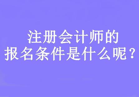 注冊(cè)會(huì)計(jì)師的報(bào)名條件是什么呢？要求大專及以上學(xué)歷
