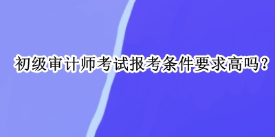 初級(jí)審計(jì)師考試報(bào)考條件要求高嗎？