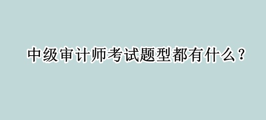 中級審計師考試題型都有什么？