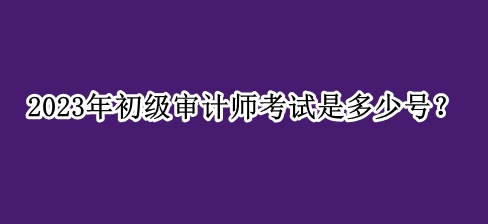 2023年初級(jí)審計(jì)師考試是多少號(hào)？