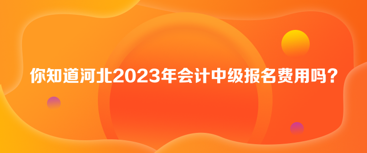 你知道河北2023年會計中級報名費用嗎？