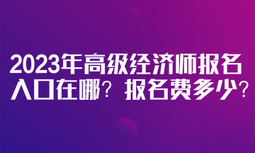 2023年高級經(jīng)濟師報名入口在哪？報名費多少？