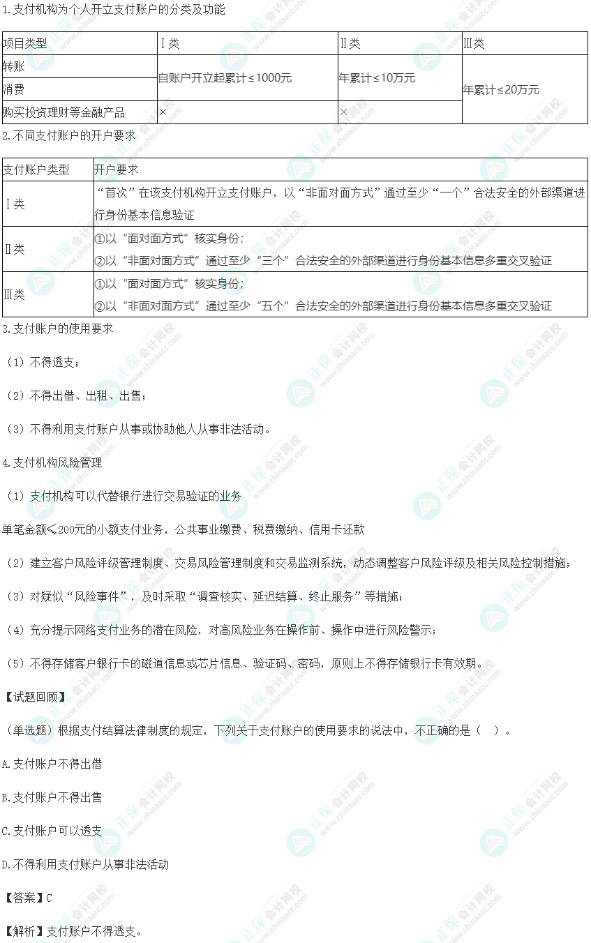 2023年《經濟法基礎》高頻考點：網絡支付