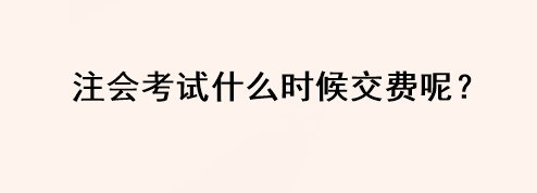 注會(huì)考試什么時(shí)候交費(fèi)呢？