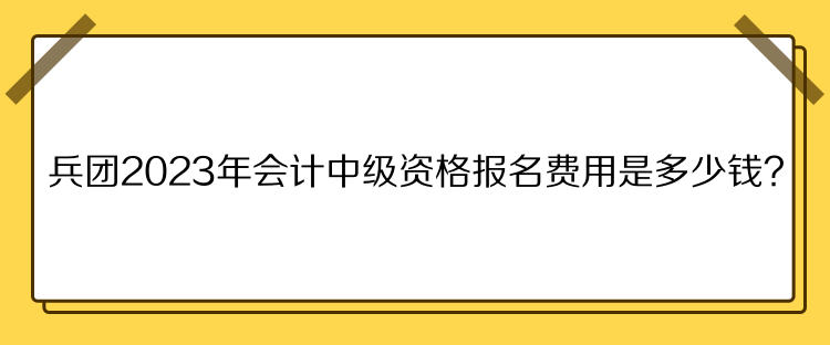 兵團(tuán)2023年會(huì)計(jì)中級(jí)資格報(bào)名費(fèi)用是多少錢？