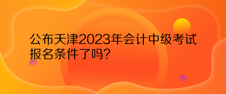 公布天津2023年會計中級考試報名條件了嗎？