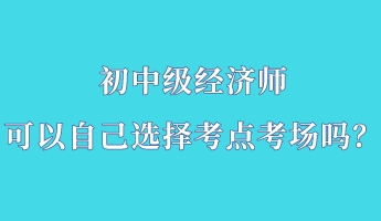 初中級(jí)經(jīng)濟(jì)師可以自己選擇考點(diǎn)考場(chǎng)嗎？
