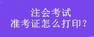 注會考試準(zhǔn)考證怎么打?。? suffix=