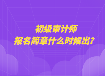初級審計師報名簡章什么時候出？