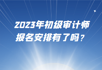 2023年初級審計師報名安排有了嗎？