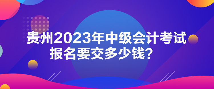 貴州2023年中級會計(jì)考試報(bào)名要交多少錢？