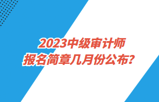 2023中級審計師報名簡章幾月份公布？