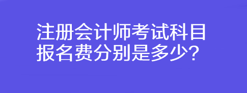 注冊會計師考試科目報名費分別是多少？