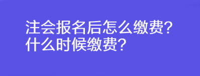 注會報名后怎么繳費？什么時候繳費？
